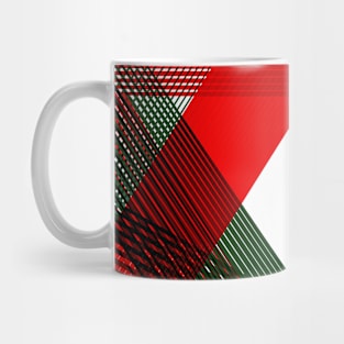 Geometric green red christmas abstract Mug